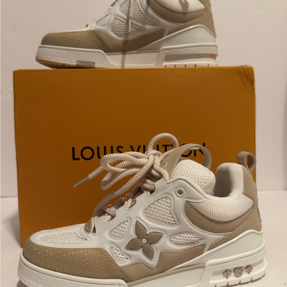 Louis Vuitton Beige and White Skater Sneakers - Picture 13 of 15
